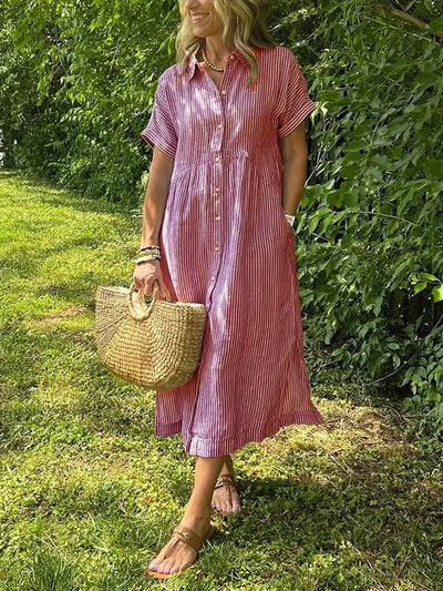 Malina | Robe chemise à rayures avec poches fonctionnelles