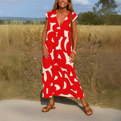 Laura | Robe maxi avec imprimé artistique