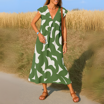 Laura | Robe maxi avec imprimé artistique