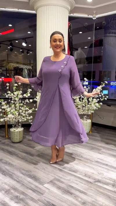 Marzenna | Robe midi – Murmure d'Élégance