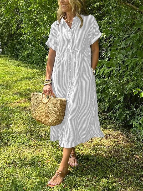 Malina | Robe chemise à rayures avec poches fonctionnelles