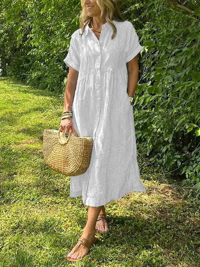Malina | Robe chemise à rayures avec poches fonctionnelles