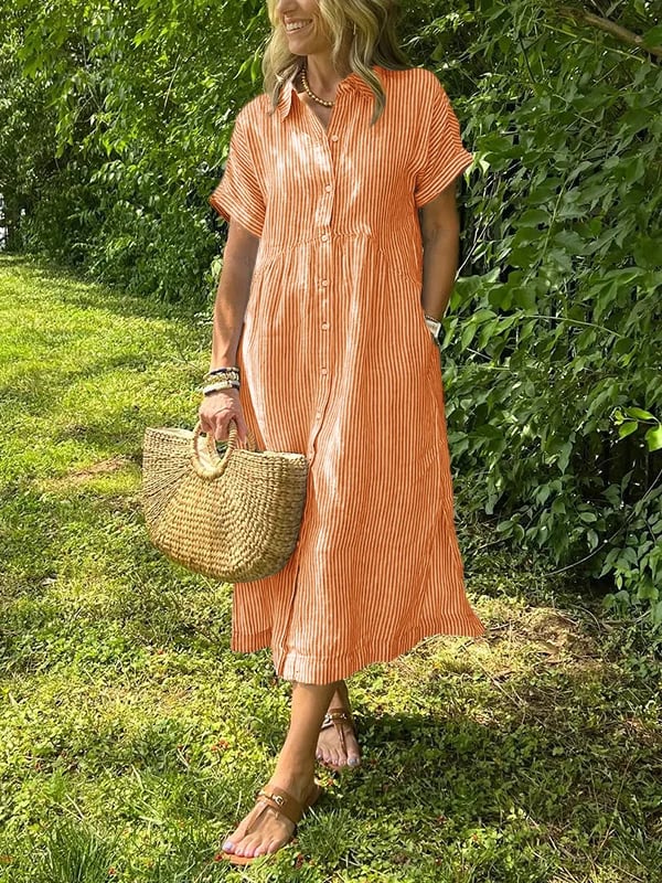 Malina | Robe chemise à rayures avec poches fonctionnelles