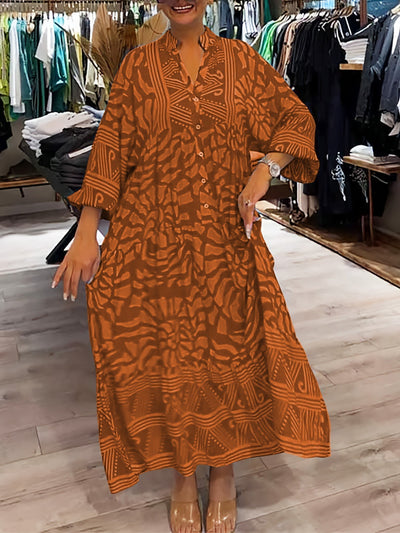Ilona | Robe à décolleté en V et imprimé