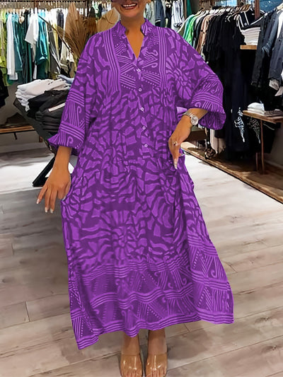 Ilona | Robe à décolleté en V et imprimé
