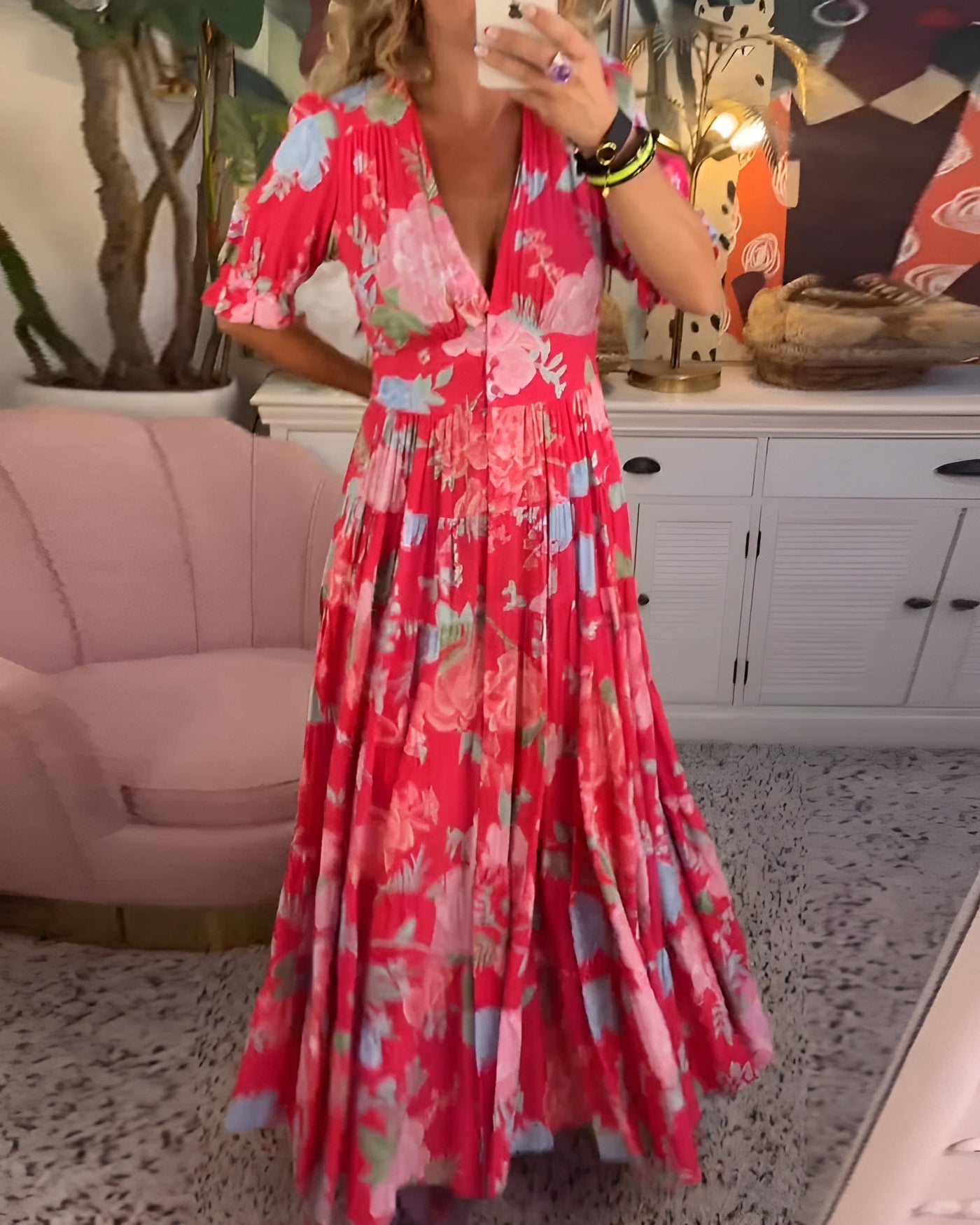 Nela | Robe maxi légère à fleurs pour les journées ensoleillées