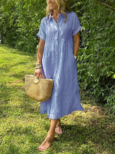 Malina | Robe chemise à rayures avec poches fonctionnelles