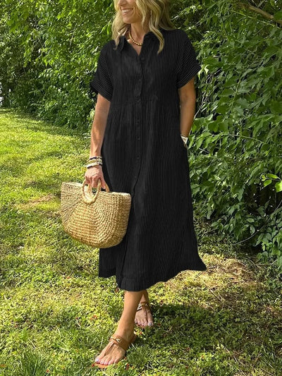 Malina | Robe chemise à rayures avec poches fonctionnelles