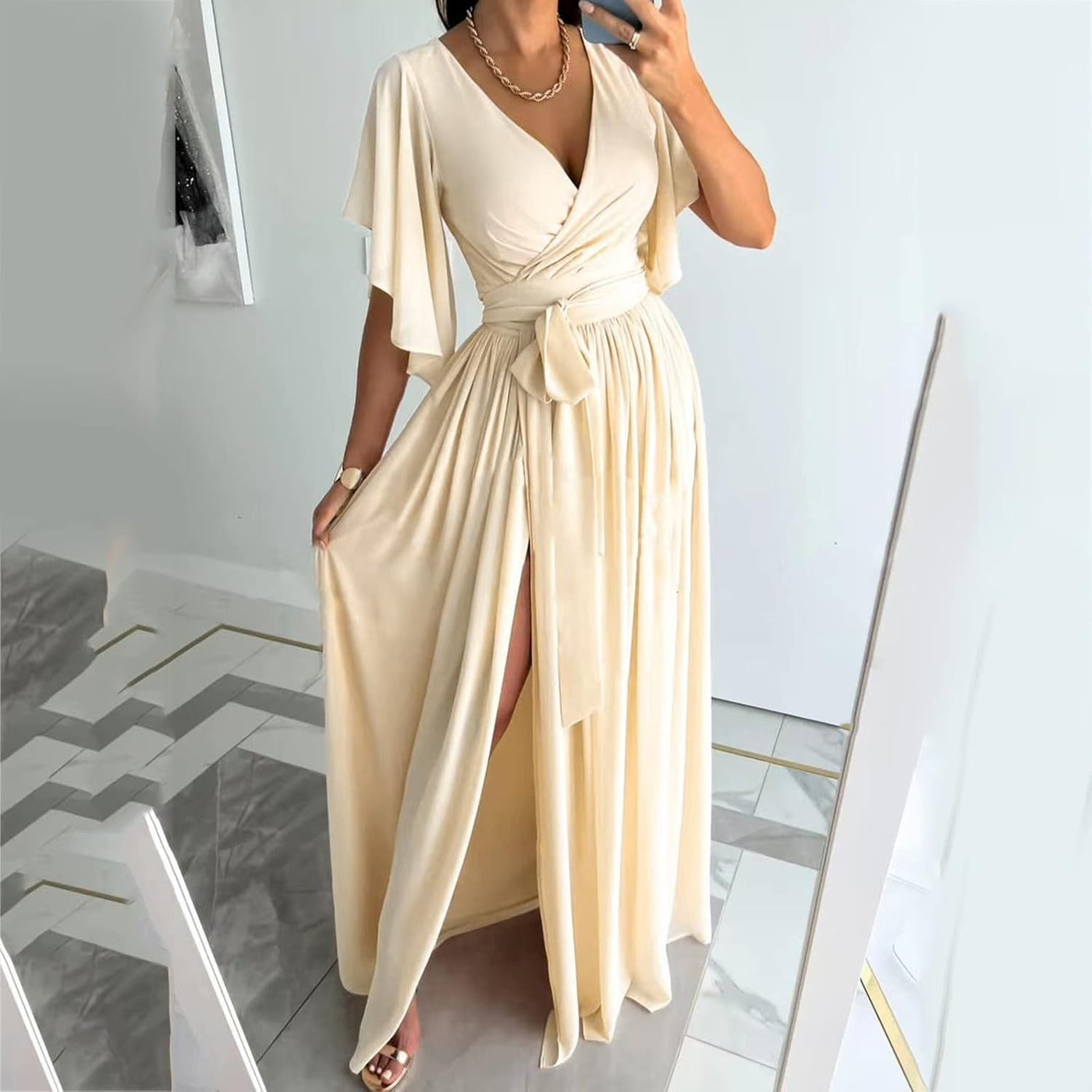 Daria | Robe femme à manches papillon