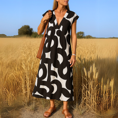 Laura | Robe maxi avec imprimé artistique