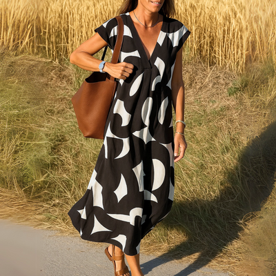 Laura | Robe maxi avec imprimé artistique