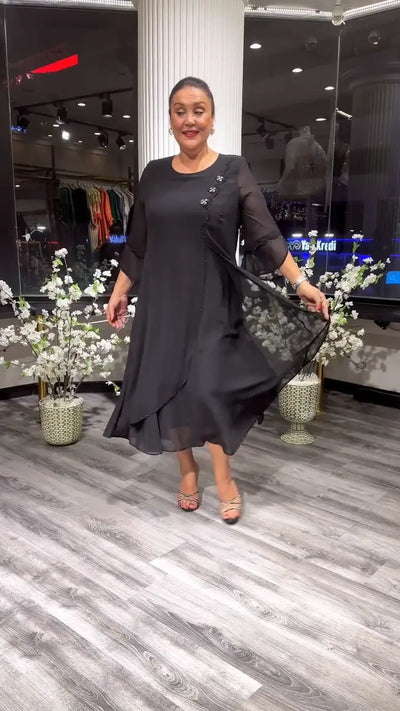 Marzenna | Robe midi – Murmure d'Élégance