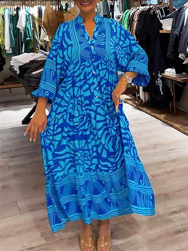 Ilona | Robe à décolleté en V et imprimé
