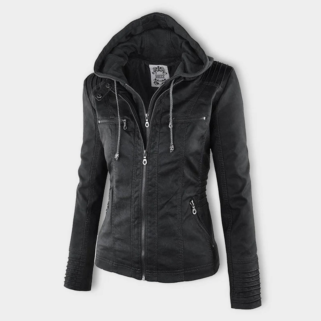 Bellini | Veste en cuir à la mode avec capuche