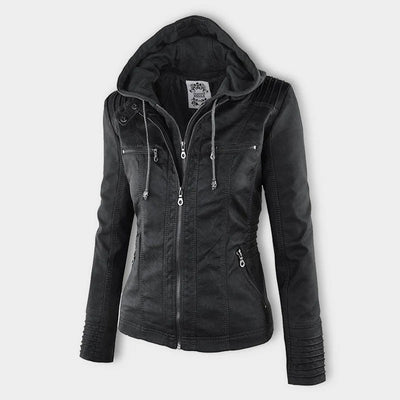 Bellini | Veste en cuir à la mode avec capuche