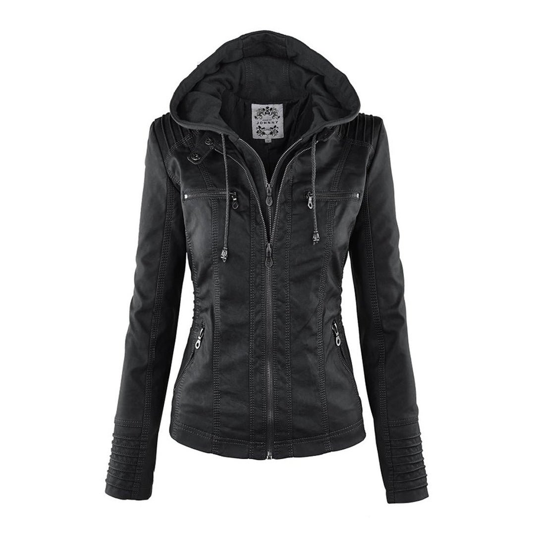 Bellini | Veste en cuir à la mode avec capuche