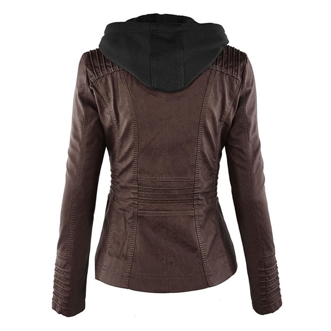 Bellini | Veste en cuir à la mode avec capuche