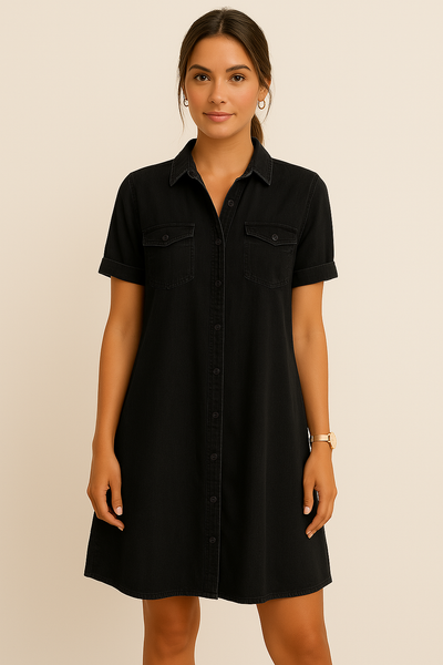 Emilia | Robe en jean type chemise