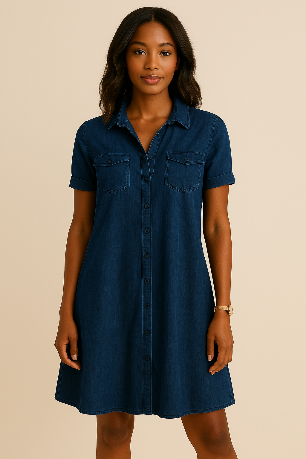 Emilia | Robe en jean type chemise