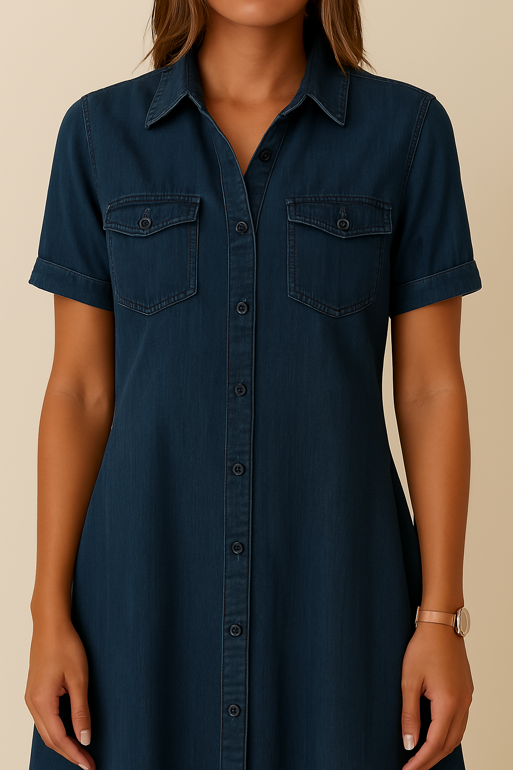 Emilia | Robe en jean type chemise