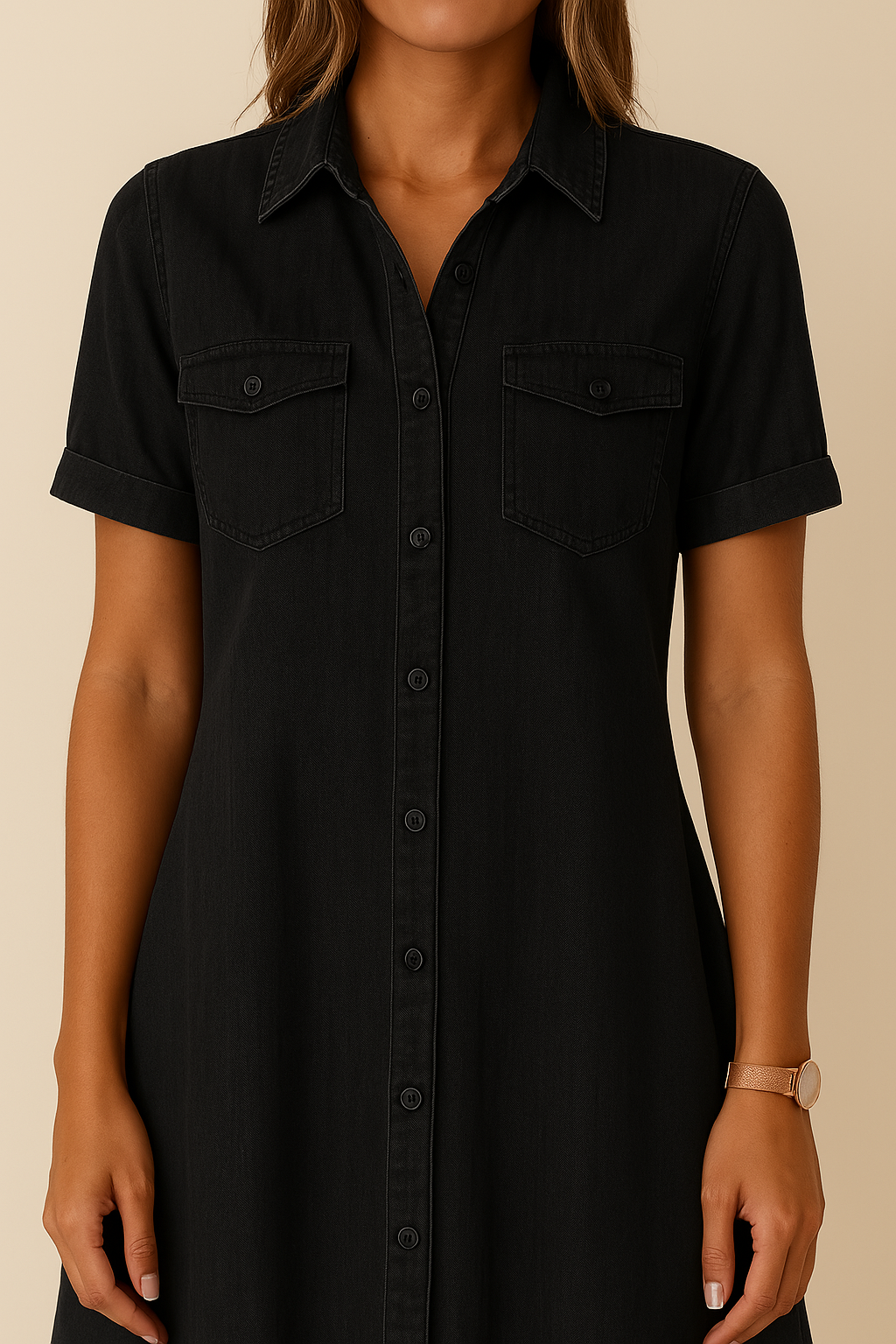 Emilia | Robe en jean type chemise