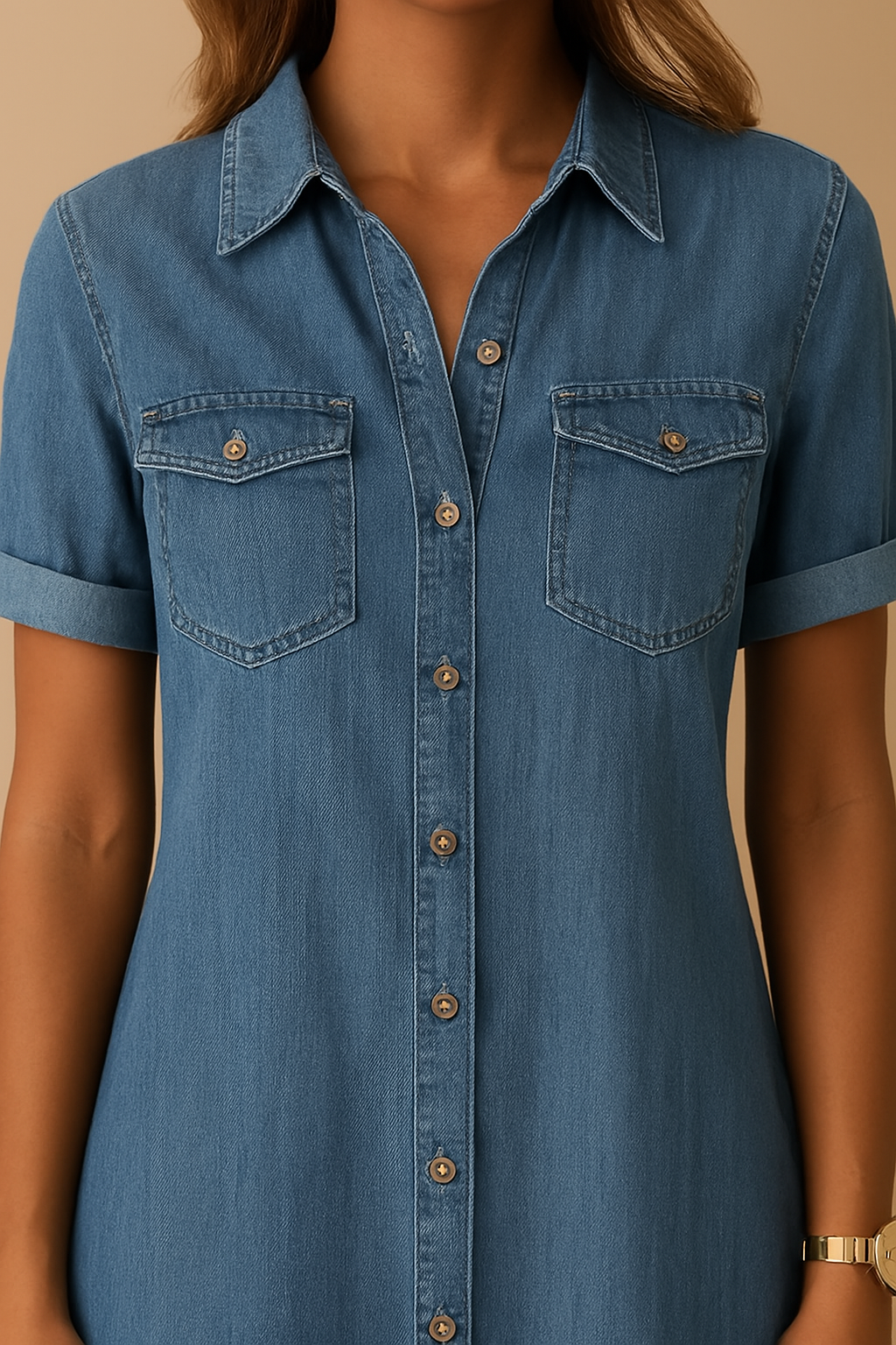 Emilia | Robe en jean type chemise