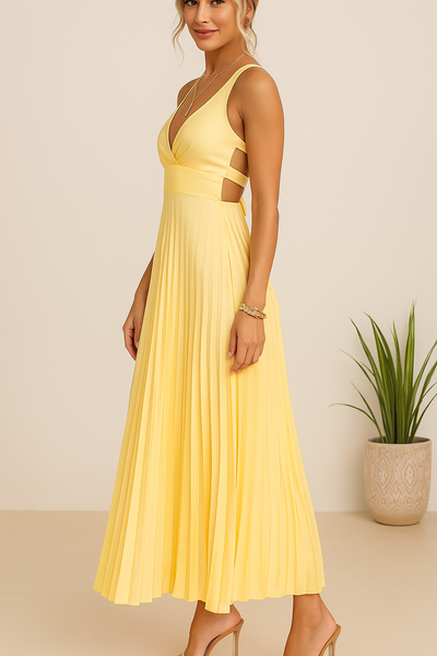 Liliana | Sunshine Robe midi plissée