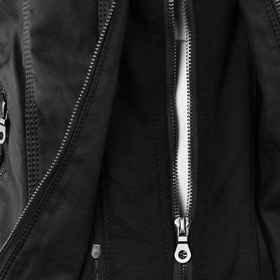 Bellini | Veste en cuir à la mode avec capuche