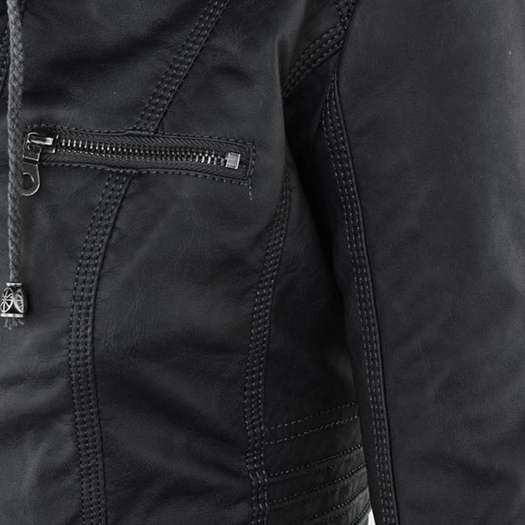 Bellini | Veste en cuir à la mode avec capuche