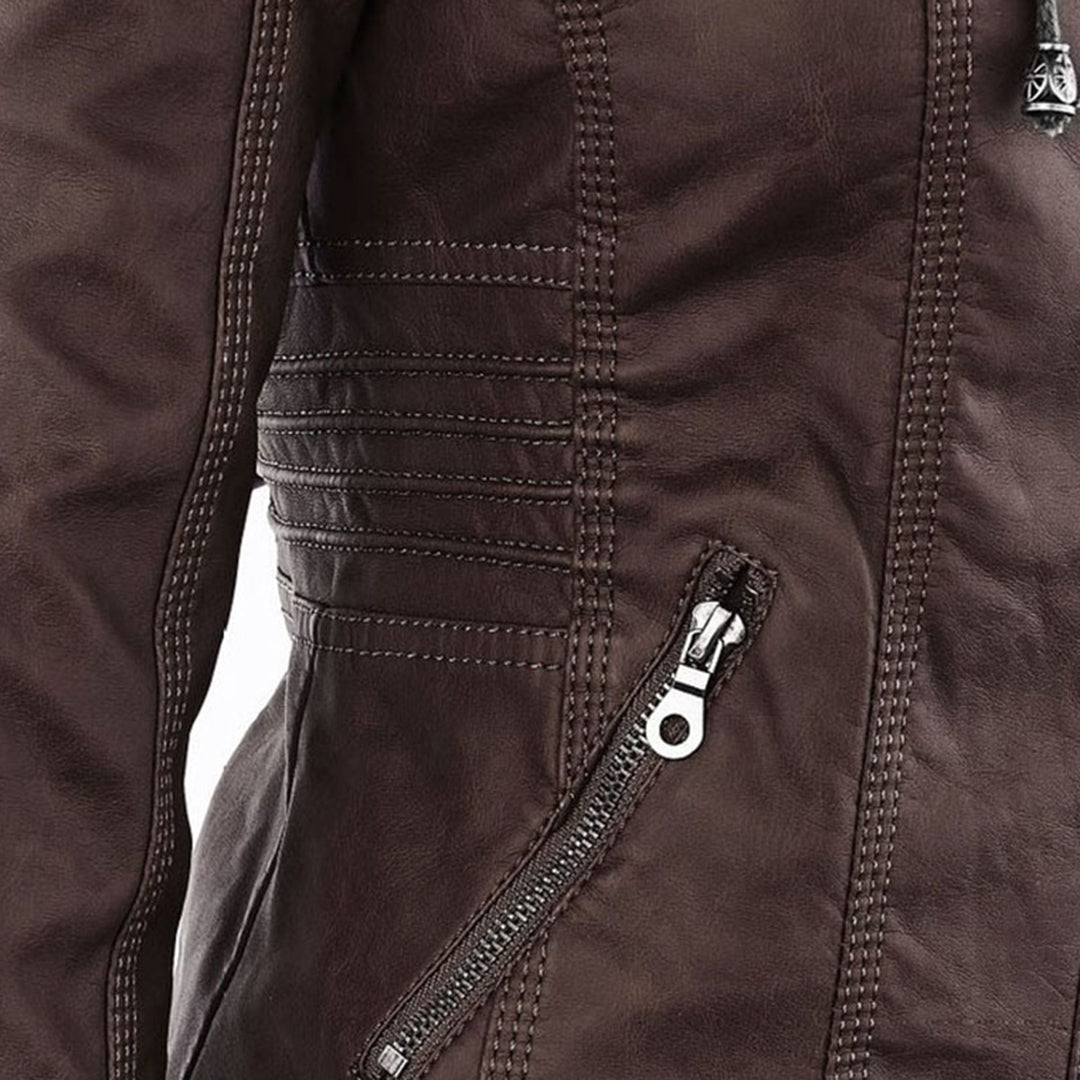 Bellini | Veste en cuir à la mode avec capuche