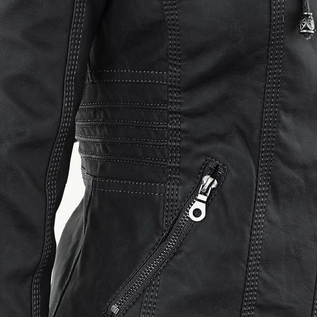 Bellini | Veste en cuir à la mode avec capuche