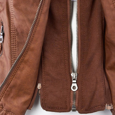 Bellini | Veste en cuir à la mode avec capuche