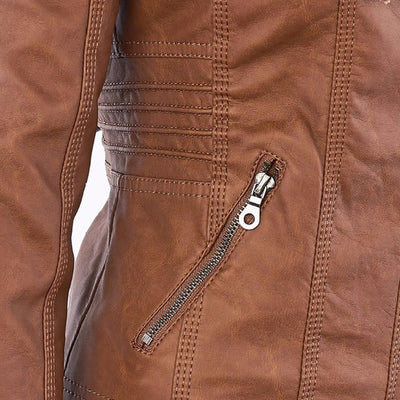 Bellini | Veste en cuir à la mode avec capuche