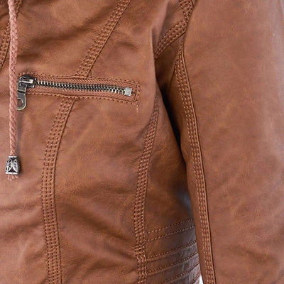 Bellini | Veste en cuir à la mode avec capuche
