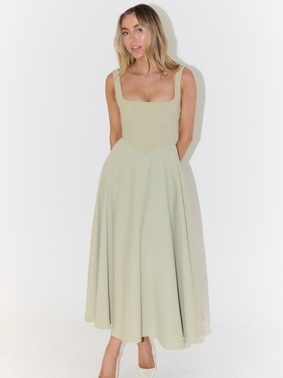 Helena | Robe longue à décolleté carré