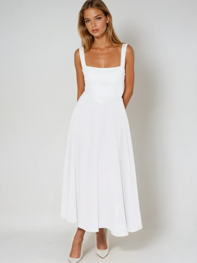 Helena | Robe longue à décolleté carré