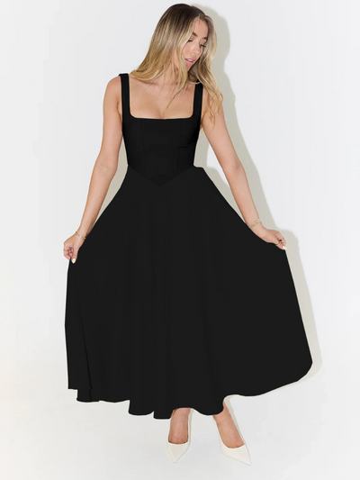 Helena | Robe longue à décolleté carré
