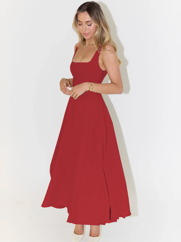 Helena | Robe longue à décolleté carré