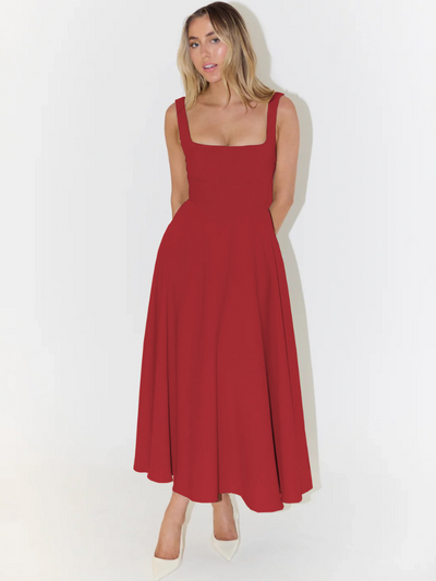 Helena | Robe longue à décolleté carré