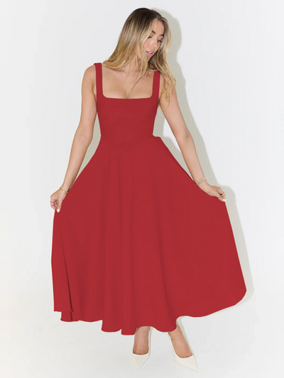 Helena | Robe longue à décolleté carré