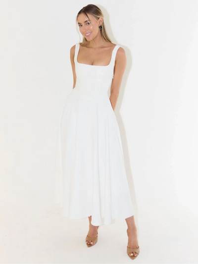 Helena | Robe longue à décolleté carré