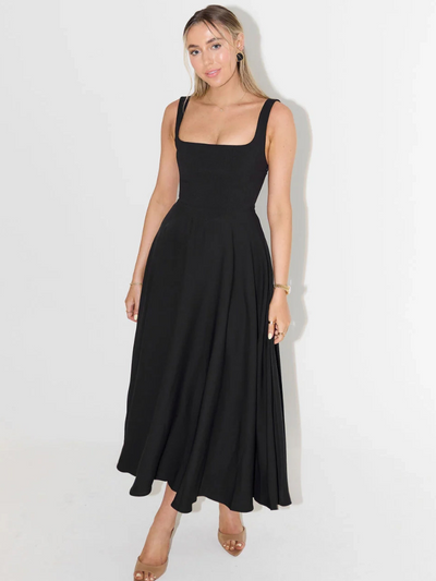 Helena | Robe longue à décolleté carré