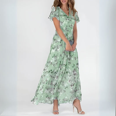 Rozalia | Élégant robe maxi à fleurs avec manches évasées
