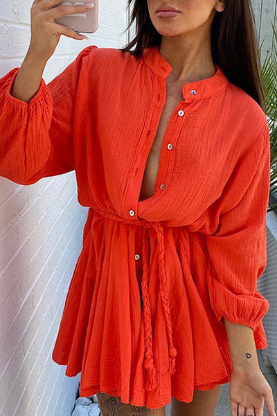 Lola - Robe avec volants et ceinture à nouer