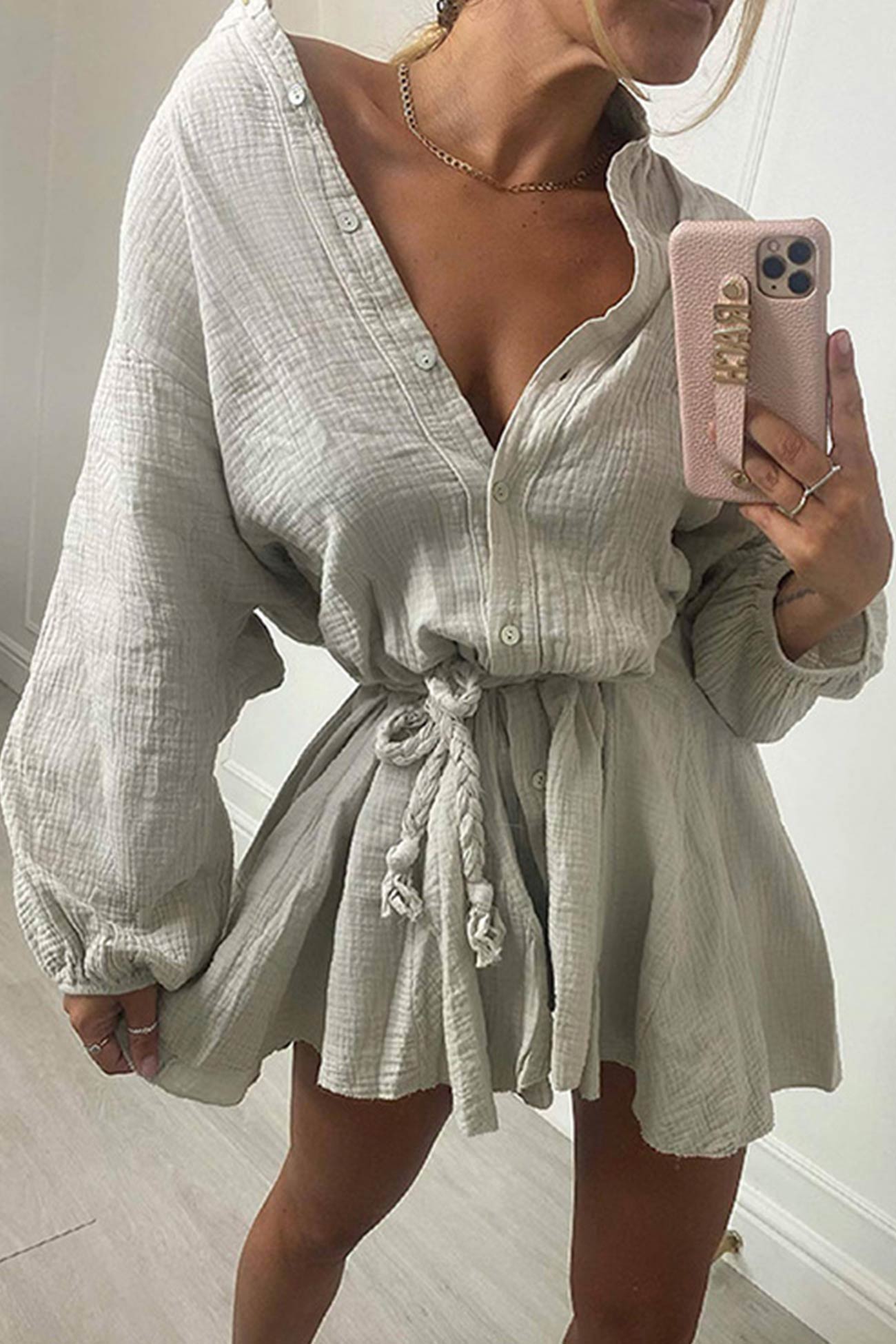 Lola - Robe avec volants et ceinture à nouer