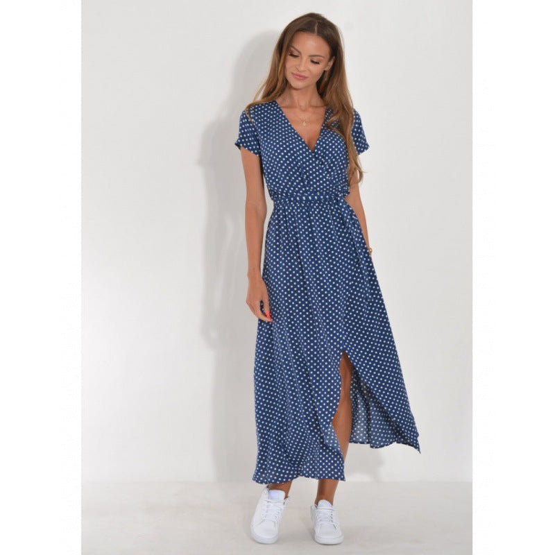 Barbara | Robe midi croisée au style vibrant