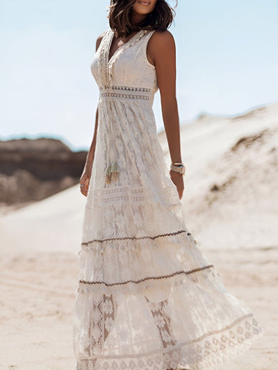 Ewelina | Robe longue en dentelle romantique pour les sorties ensoleillées