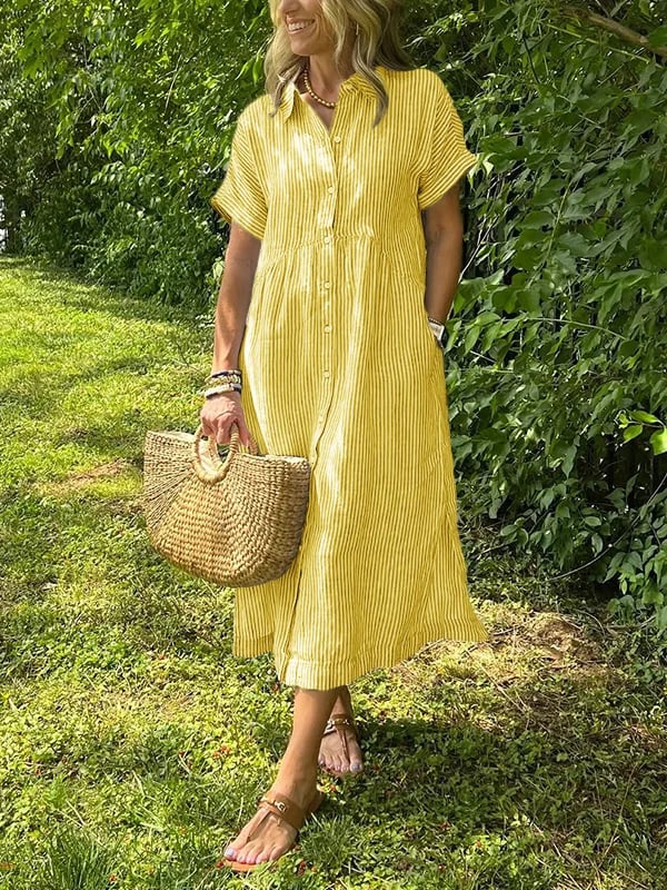 Malina | Robe chemise à rayures avec poches fonctionnelles