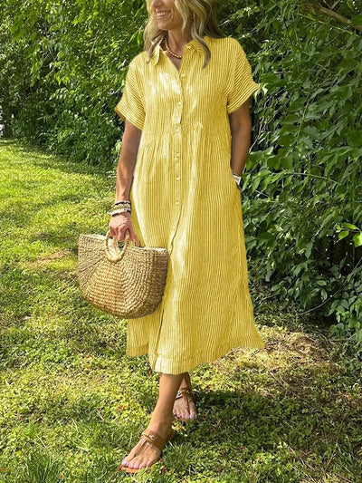 Malina | Robe chemise à rayures avec poches fonctionnelles