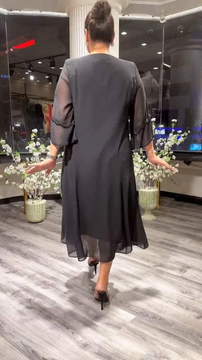 Marzenna | Robe midi – Murmure d'Élégance